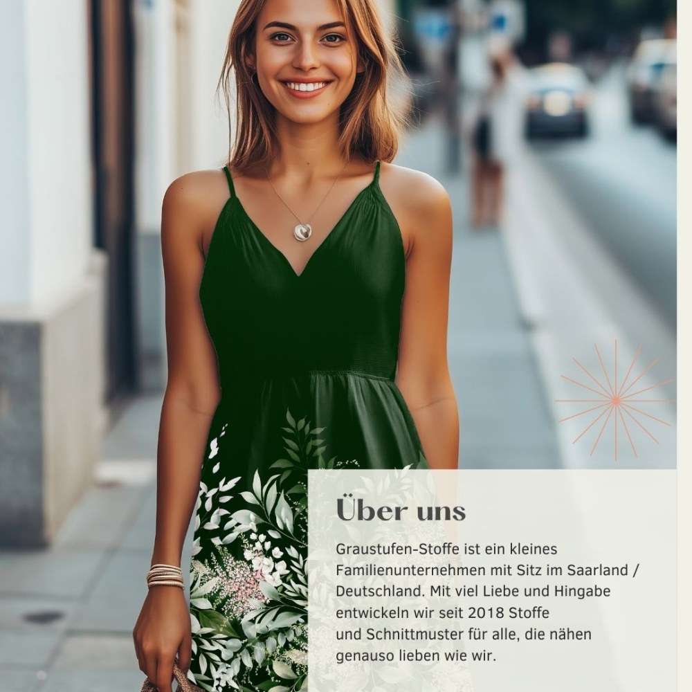 Wochenendaktion: Bio Viskosejersey mit Überbreite (Stoffbreite ca. 170 cm): Eigenproduktion Waldgeflüster (Bordüre) von Graustufen-Stoffe